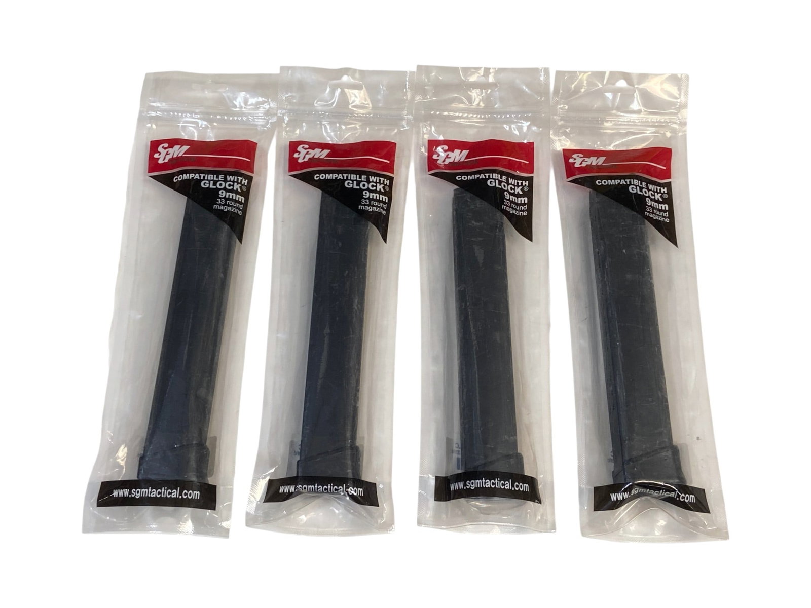 (4) NIB 33rd. 9mm SGM Tactical Magazines: See photos