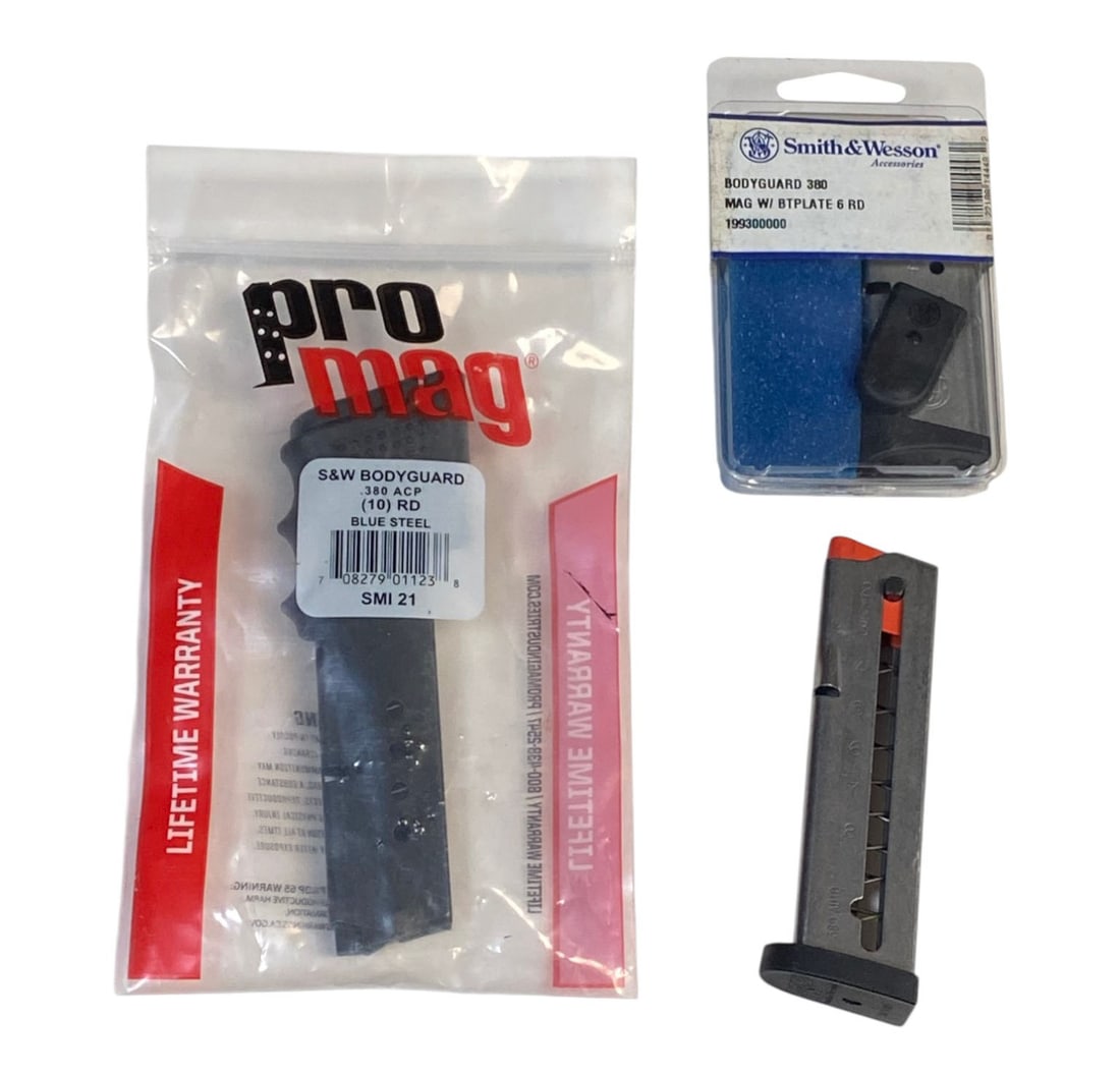 (3) Smith & Wesson .380 ACP Pistol Magazines (Two Are NIB) (1 of 7)