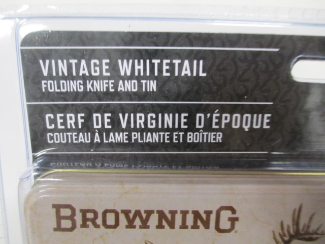 New in Package Browning Vintage Whitetail Folding Knife and Collector Tin - 5