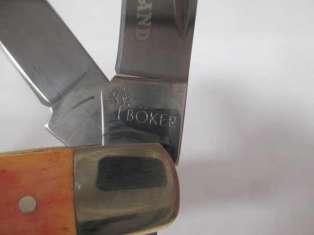 Boker Tree Brand Manufaktur Germany Carbon Stainless 3 Folding Blade Knife in Original Box - 5