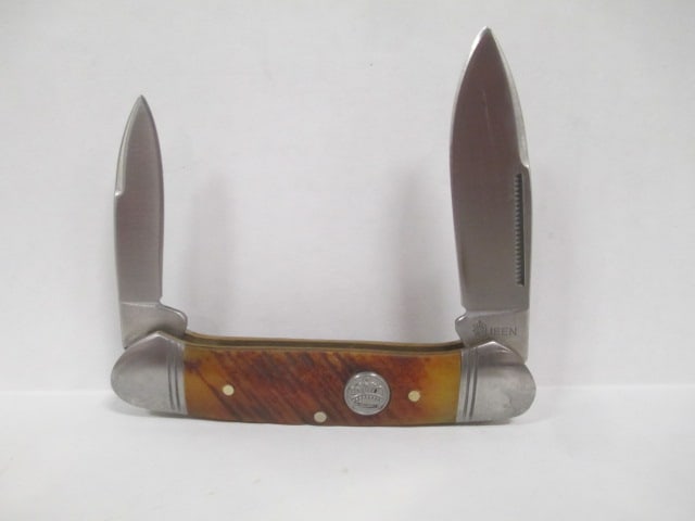 Queen Pocket Knives 2 Folding Blade Knife in Original Box - 2