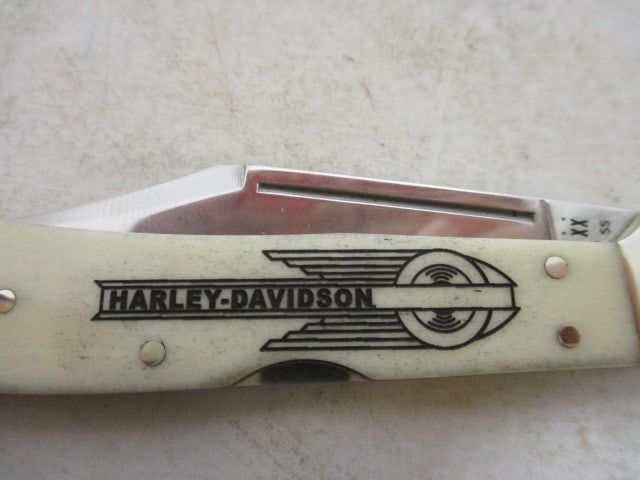 2022 Case "Harley Davidson" Natural Bone Smooth Mini Copper Lock in Original Box - 2