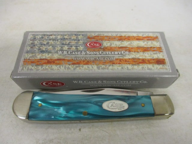 2021 Case Spar XX Aqua Kirinite Smooth Trapper in Original Box: .