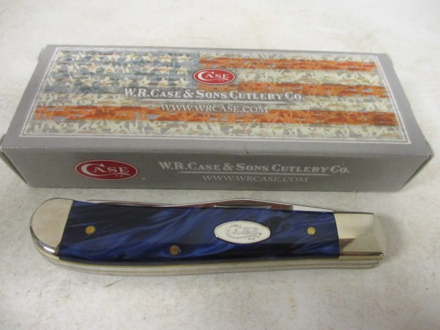 2021 Case Spar XX Blue Pearl Kirinite Smooth Mini Trapper in Original Box: .