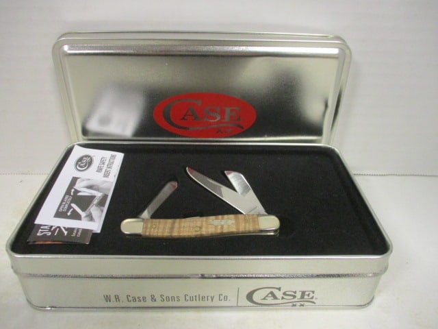 2023 Case Natural Curly Maple Smooth Medium Stockman in Original Box: .