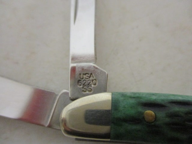 2018 Case Pocket Worn Bermuda Green Bone Peanut Knife in Original Box - 5