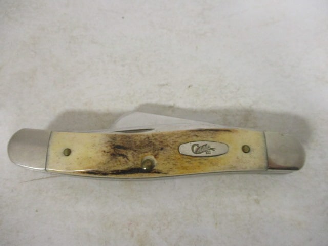 2006 Case Genuine Stag Medium Stockman Knife in Original Box: blade is marked with collection details-see pictures and preview