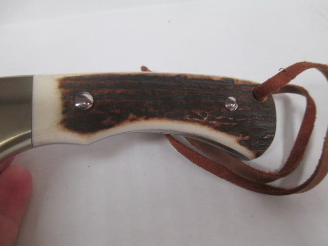 Fox Knives Stag Handle Fixed Blade Knife with Leather Sheath in Original Box - 4