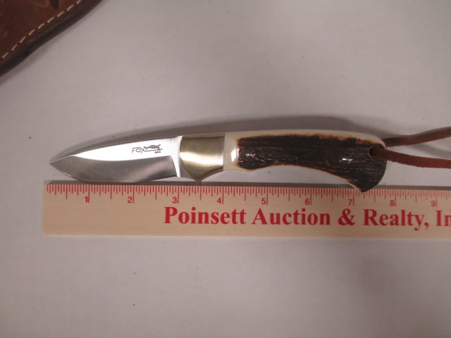 Fox Knives Stag Handle Fixed Blade Knife with Leather Sheath in Original Box - 5