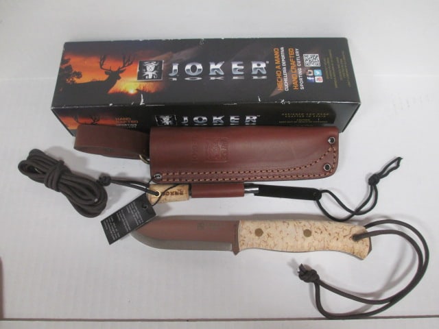 Joker Hand Crafted Sporting Cutlery by J. Sabater "Ember" Cork Handle Fixed Blade: Model CL-122-P