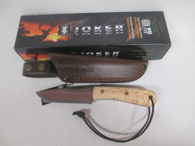 Joker Hand Crafted Sporting Cutlery by J. Sabater "Montanero S" Cork Handle Knife in Original Box: Model CL135