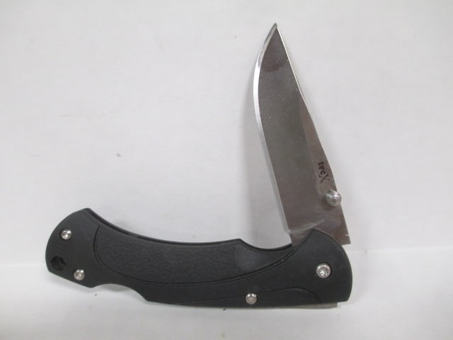 New In Box tecX Model T009375 Thumb Stud Folding Blade Knife with Belt Clip - 2