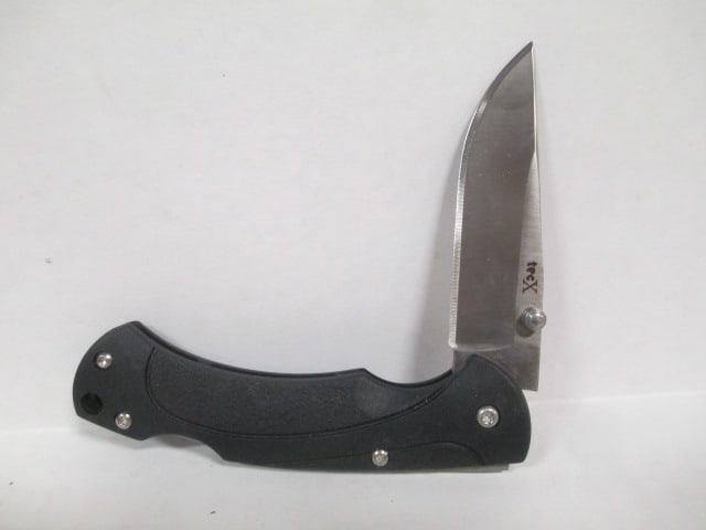 New In Box tecX Model T009375 Thumb Stud Folding Blade Knife with Belt Clip - 2