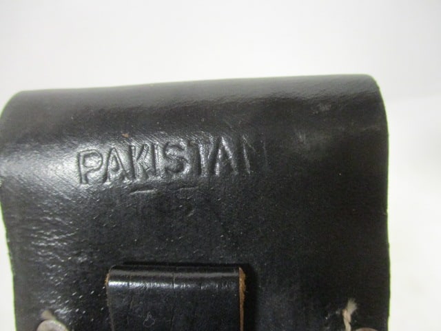 Pakistan Wood Handle Folding Lock Blade Knife in Leather Sheath - 6