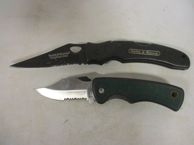 Smith & Wesson and Schrade Old Timer Thumb Flip Folding Blade Knives - 4