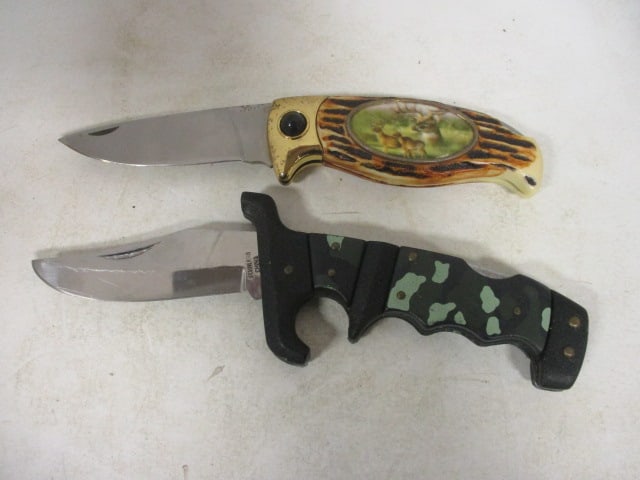 King Stone Collections Folding Lock Blade Knife with Simulated Stag Handle with - 2