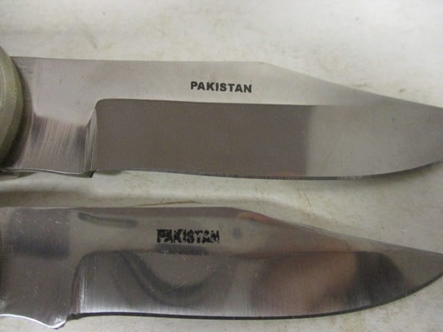 Three Wood Handle Pakistan Folding Lock Blade Knives - 5