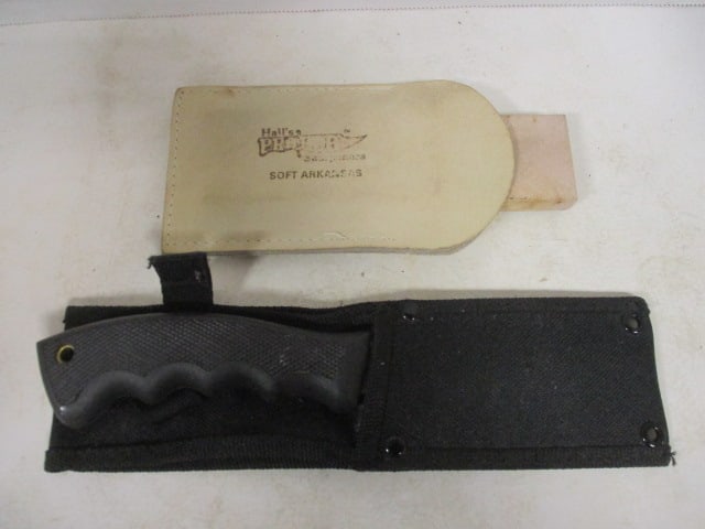 Maxam Hunting Knife with Gut Hook in Canvas Sheath and Hall's Pro Edge (1 of 6)