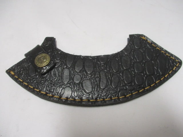 Damascus 6" Blade ULU Alaskan Cutting Knife with Leather Sheath - 4