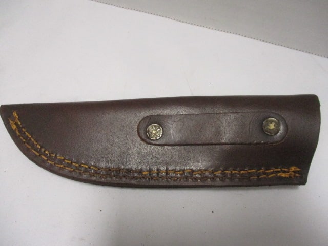 Damascus Fix Blade Knife with Leather Sheath - 6