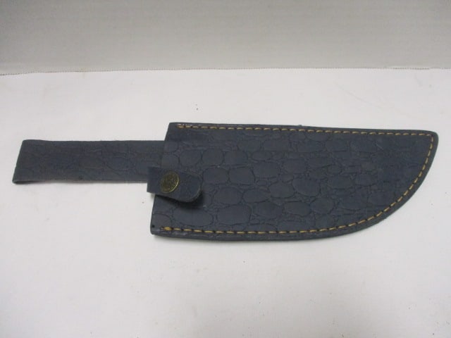 Damascus Serbian Cleaver with Leather Sheath - 6