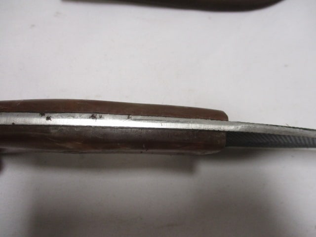 Damascus Gut Hook Knife with Leather Sheath - 4
