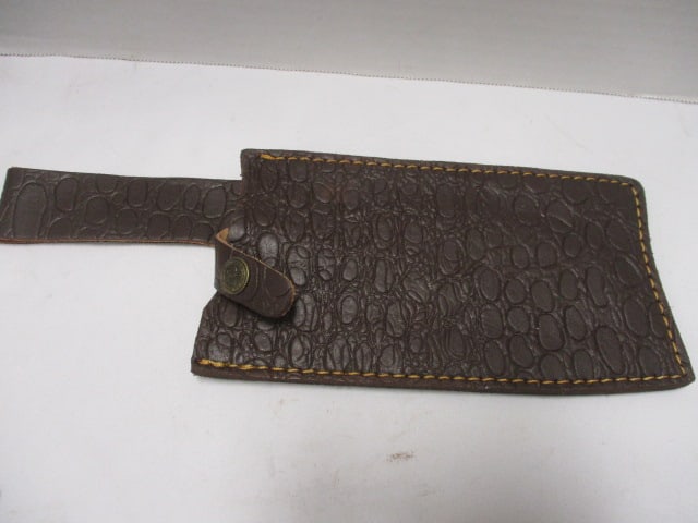 Damascus Cleaver with Leather Sheath - 6