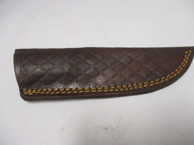 Damascus Hunting Knife with Leather Sheath - 6