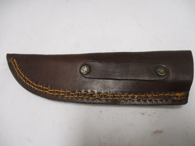 Damascus Hunting Knife with Leather Sheath - 7