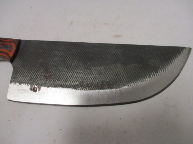 Damascus Cleaver with Leather Sheath - 2
