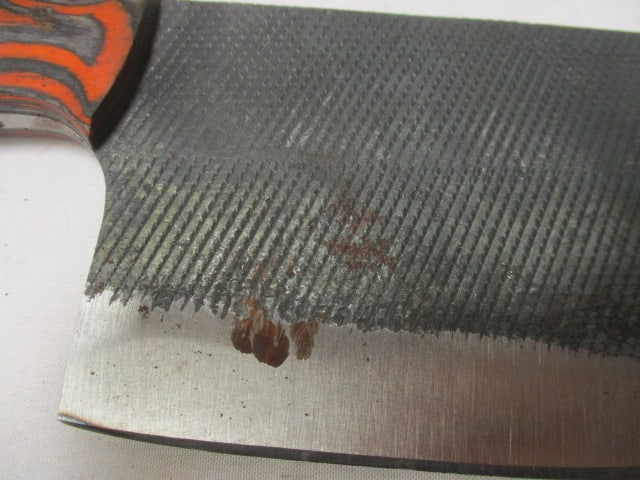 Damascus Cleaver with Leather Sheath - 3