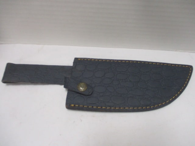 Damascus Cleaver with Leather Sheath - 6