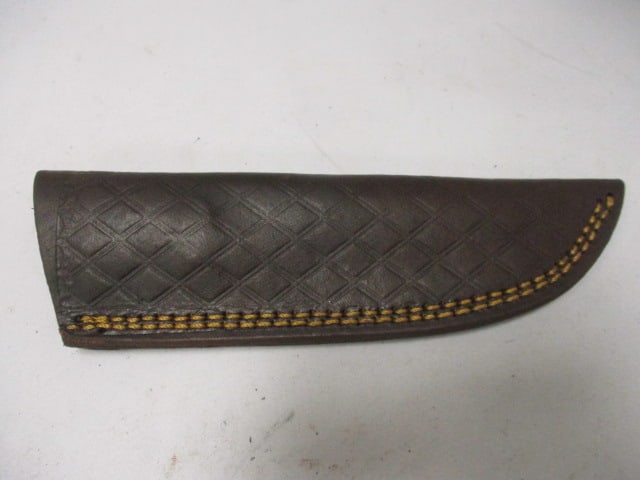 Damascus Hunting Knife with Leather Sheath - 6