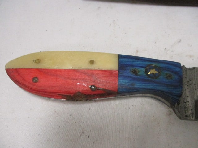 Damascus Hunting Knife with Leather Sheath - 3