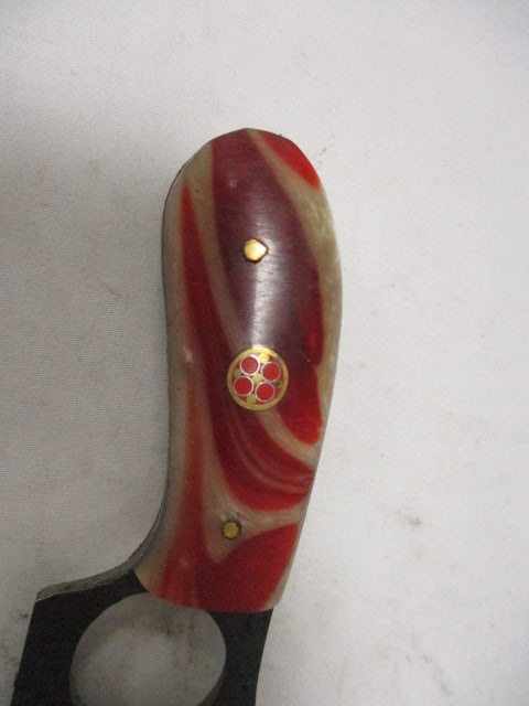 Damascus Short Skinner Knife with Leather Sheath - 3