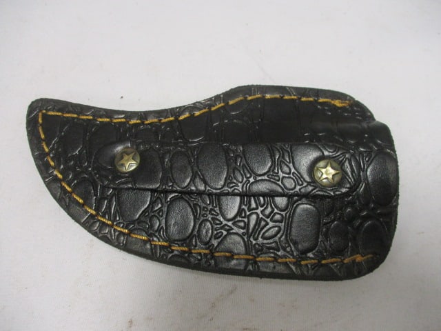 Damascus Short Skinner Knife with Leather Sheath - 6