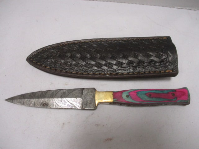 Damascus Double Blade with Leather Sheath (1 of 7)