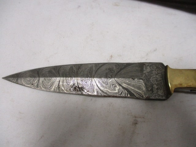 Damascus Double Blade with Leather Sheath - 3