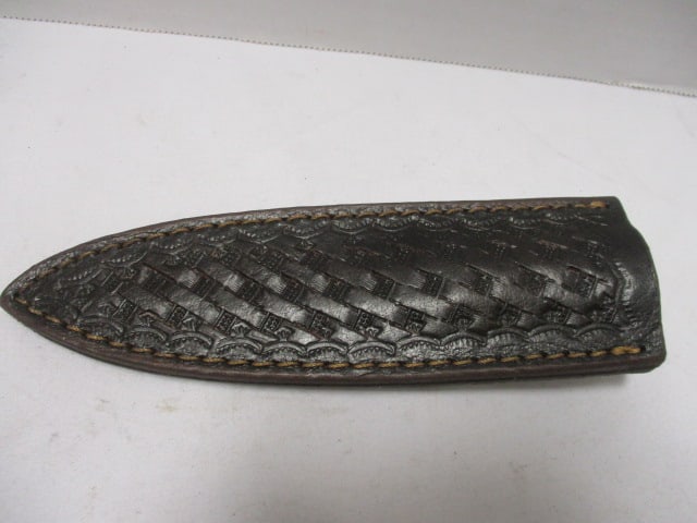 Damascus Double Blade with Leather Sheath - 6