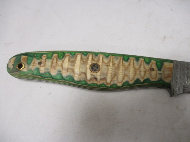 Damascus Filet Knife with Leather Sheath - 3