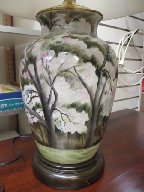 Chinoiserie Style Ginger Jar Lamp w/Landscape Scene - 2