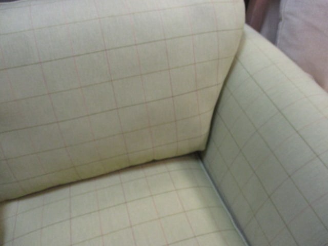 Green Plaid Fabric Sofa - 4