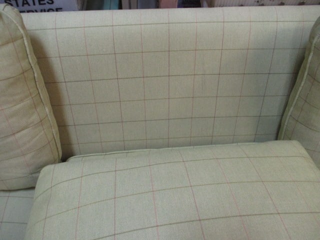 Green Plaid Fabric Sofa - 5