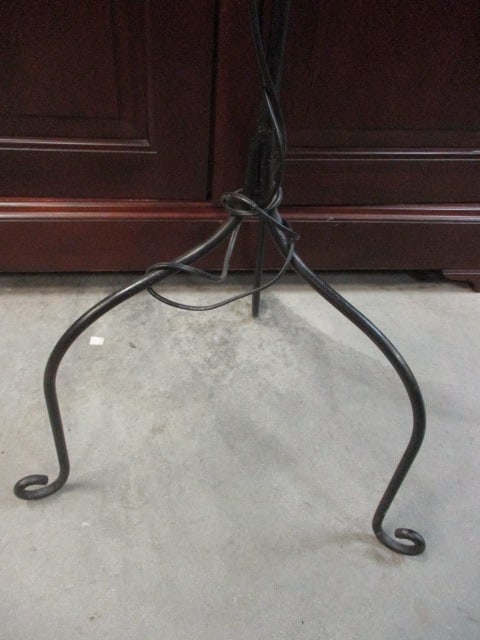 Wrought Iron Vtg, Iron Floor Lamp w/Adj. Arm - 2