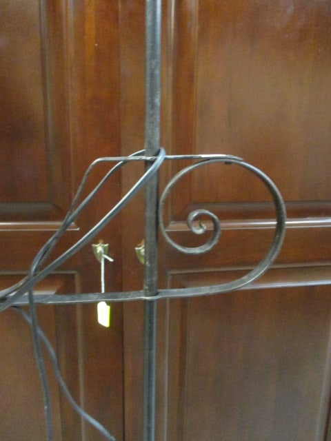 Wrought Iron Vtg, Iron Floor Lamp w/Adj. Arm - 3