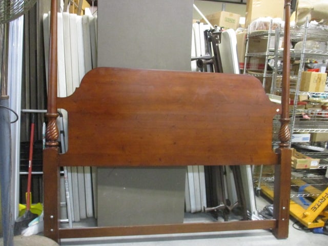 King Size Cherry Wood Poster Headboard w/Metal Frame: .