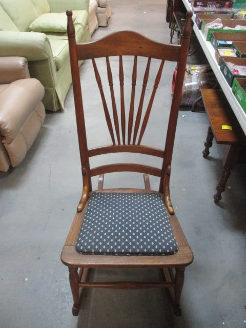 Vintage Spindle Back Hardwood Rocker (1 of 5)