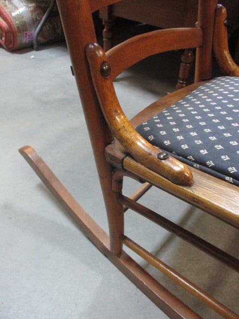 Vintage Spindle Back Hardwood Rocker - 3