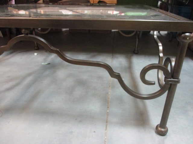Brass & Glass Contemporary Style Cocktail Table - 3