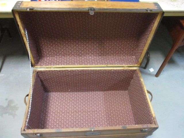 Dome Top Steamer Trunk w/Metal Reinforcements - 2